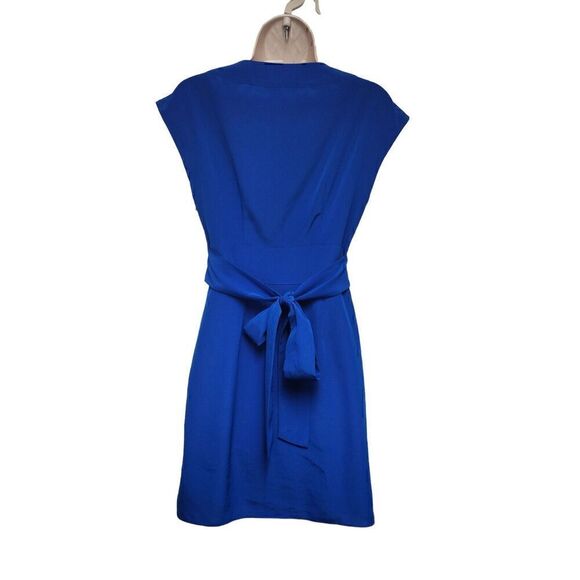 Gianni Bini Womens Blue Cap Sleeve Round Neck A Line Dress Size 0 - Picture 3 of 8